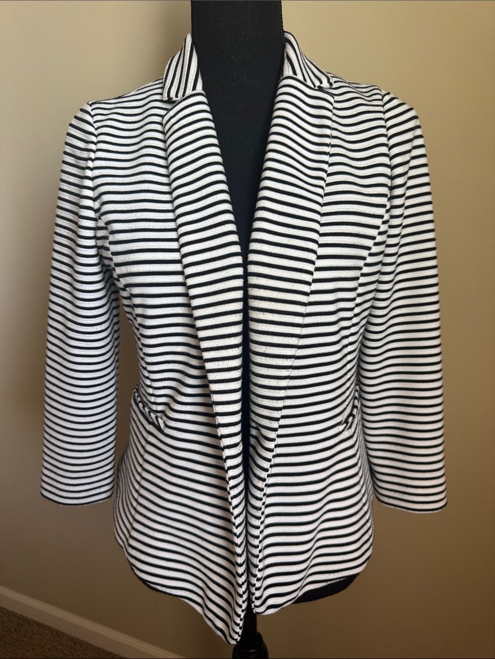 Cynthia Rowley Striped Black & White Blazer